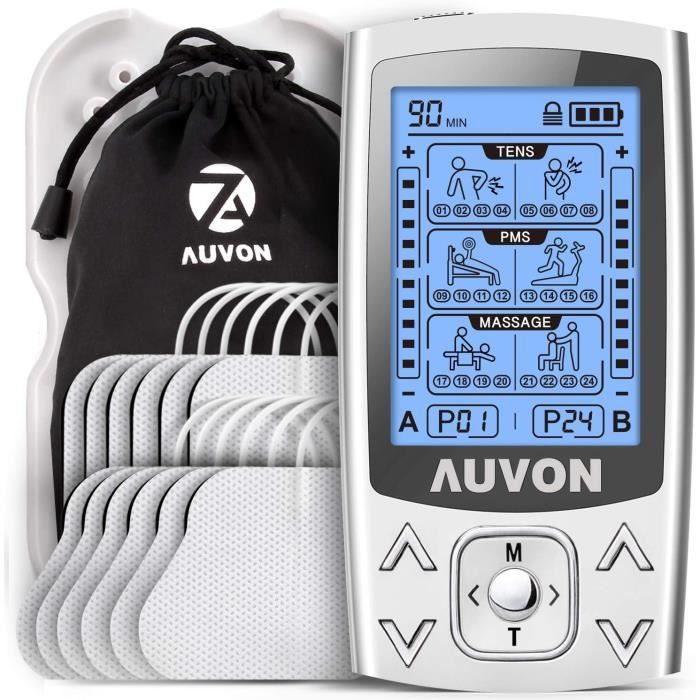 Elettrostimolatore Muscolare - AUVON 3 in 1 - TENS + EMS - Doppio Canale - Sollievo dal Dolore