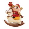 God of Wealth Figurine Small Sculpture Art Crafts Cute Rocking Horse Desktop