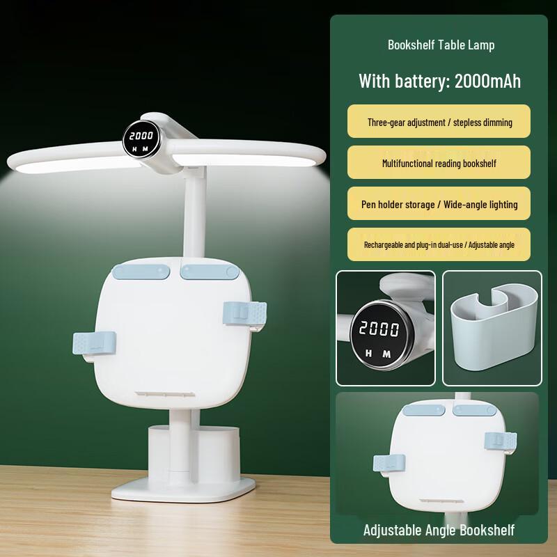 

OLOMM C245-3 Eye-Care Reading Desk Lamp with Book Stand