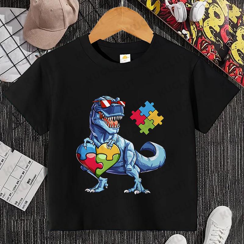 

Autism Boys Girls T Shirt Short Sleeves Tops Girls Baby Children Clothing Fsahion Summer Tshirt Dinosaur Tee Toddler Clothes S