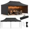 Folding Gazebo - SPRINGOS - GP0007 - 3x6 M - Black - Anti-corrosion Steel