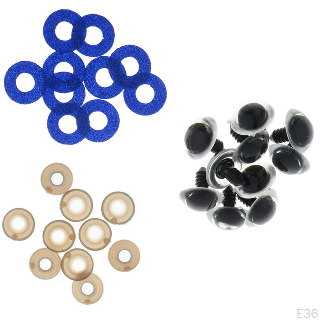 10x Glitter Safety Teddy , 24mm