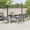 VidaXL Ensemble de Salle à Manger de Jardin de 5 Pièces avec Coussins Gris Poly Rattan 3380886