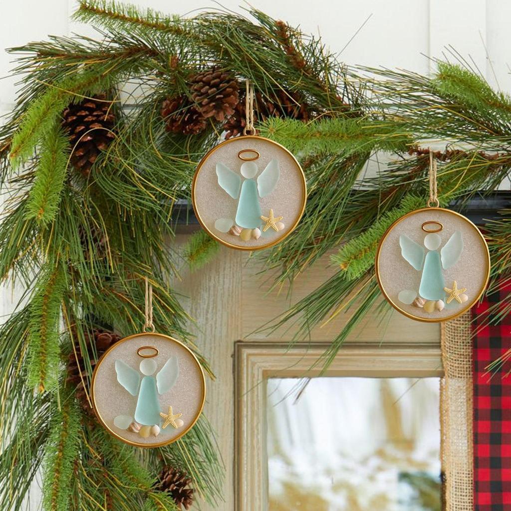 Coastal Christmas Ornaments Acrylic Christmas Coastal Ornament Beach Themed Pendant For Window Wall Living Room Holiday Home