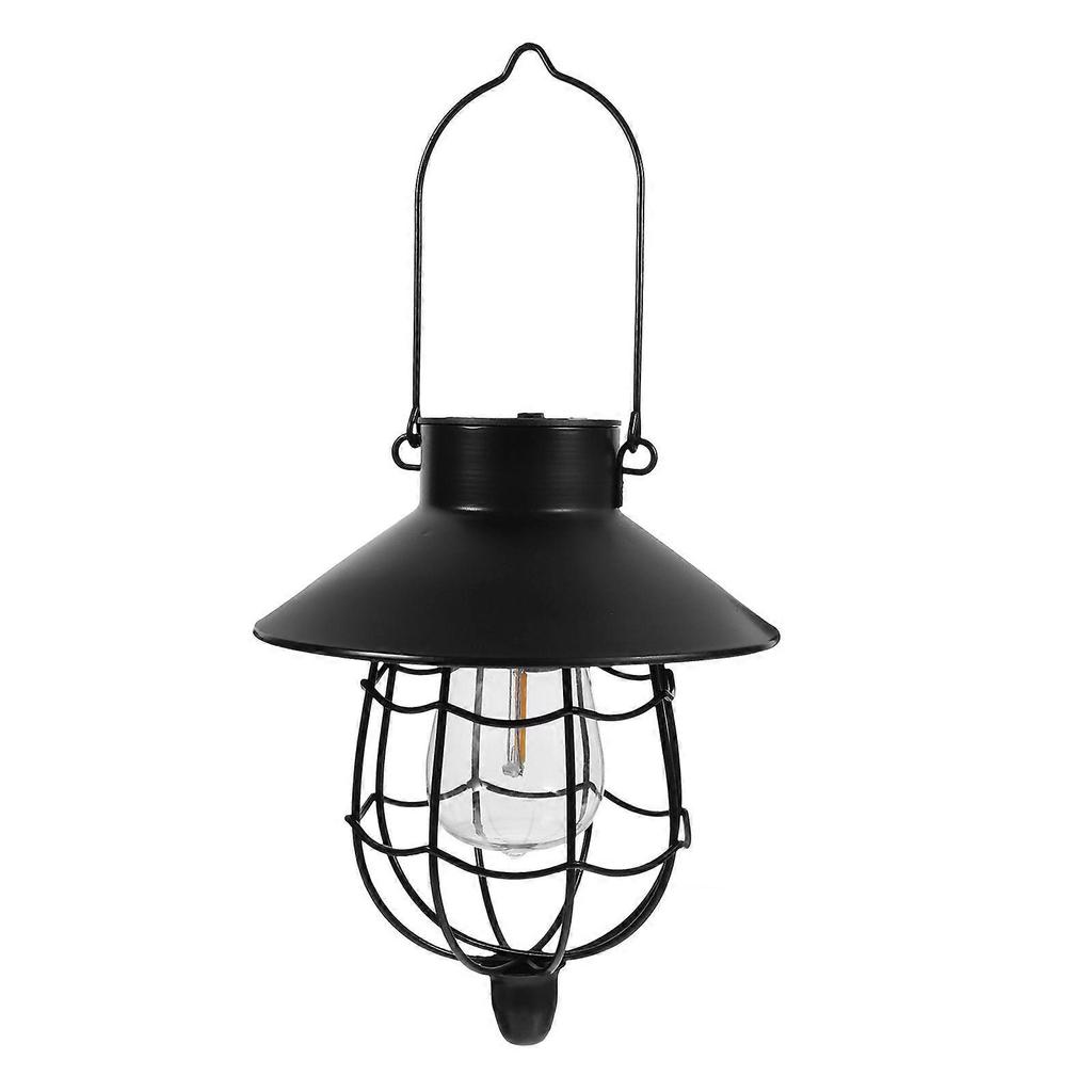 1pc Yard Solar Hanging Light Decorative Light Villa Hanging Light (Black)
