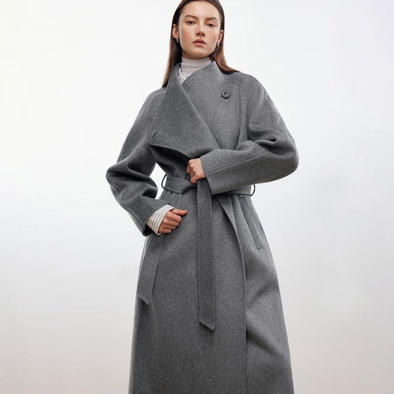 Only Women's 100% Lamb Wool Double-Faced Long Coat
