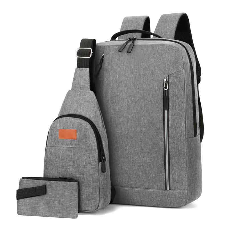 Men's light commute simple backpack new leisure travel laptop bag layered storage student bag