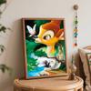 Disney Animation Digital Oil Painting Cute Bambi Deer Diy Handpainted Coloring Painting Home Decoration, Perfect Artistic Canvas Decor