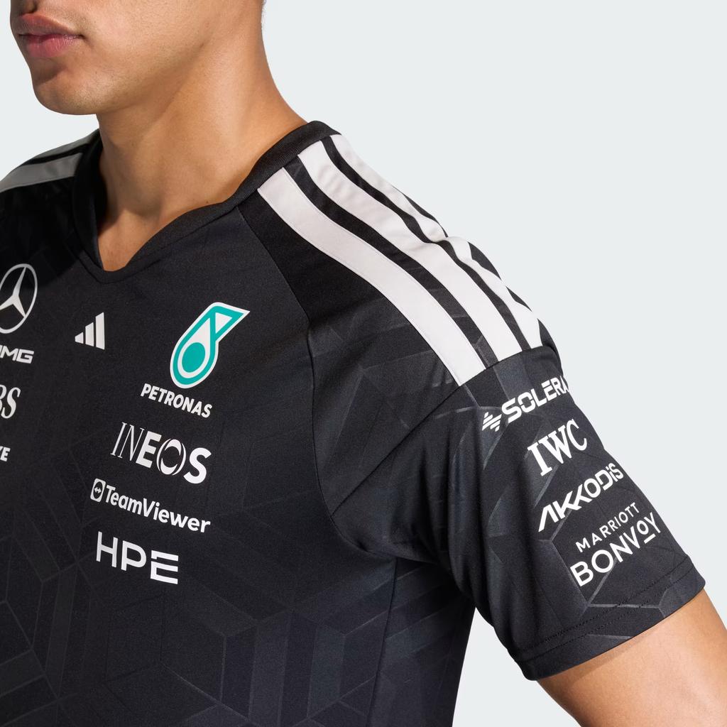 Adidas Motorsports FW25 Mercedes - AMG Petronas Formula 1 Team Moisture-Wicking Quick-Dry Slim Fit Short Sleeve Racing T-Shirt Men Tops KF0161