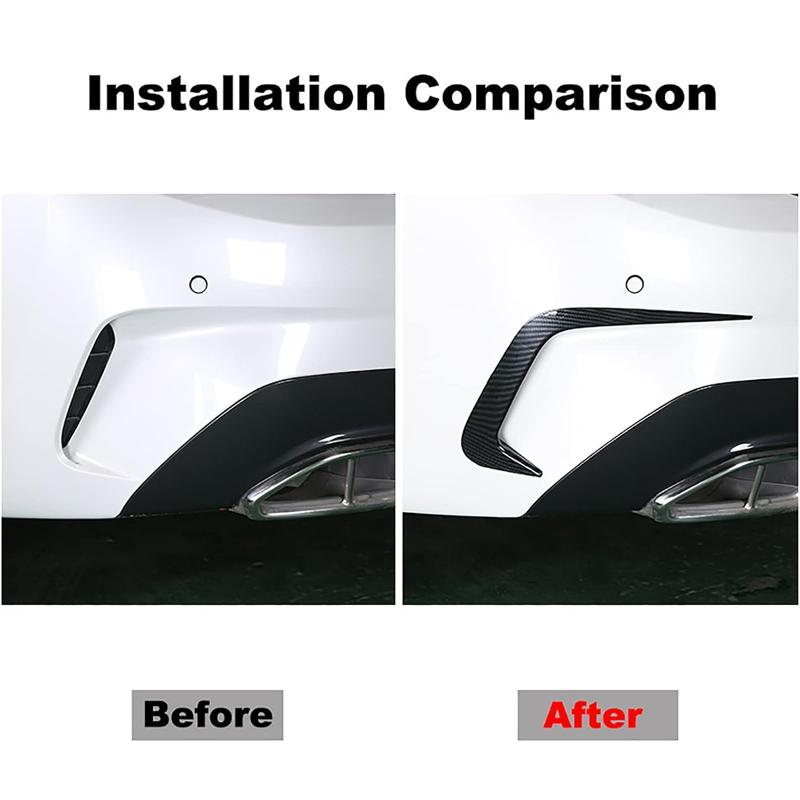 Für BMW 3er Zubehör G20 G28 318i 320i 325i 330i 2019-2020 Heckstoßstangen-Flossenabdeckung Verkleidung Seitensplitter Flügelspoiler Canard