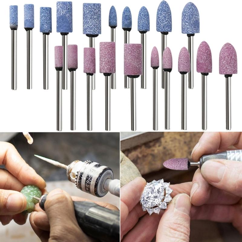 10Pcs Polishing Head Wheel Grinding Stone Bit Set for Electric Rotary Power Tool Marble Jades Craft Projects