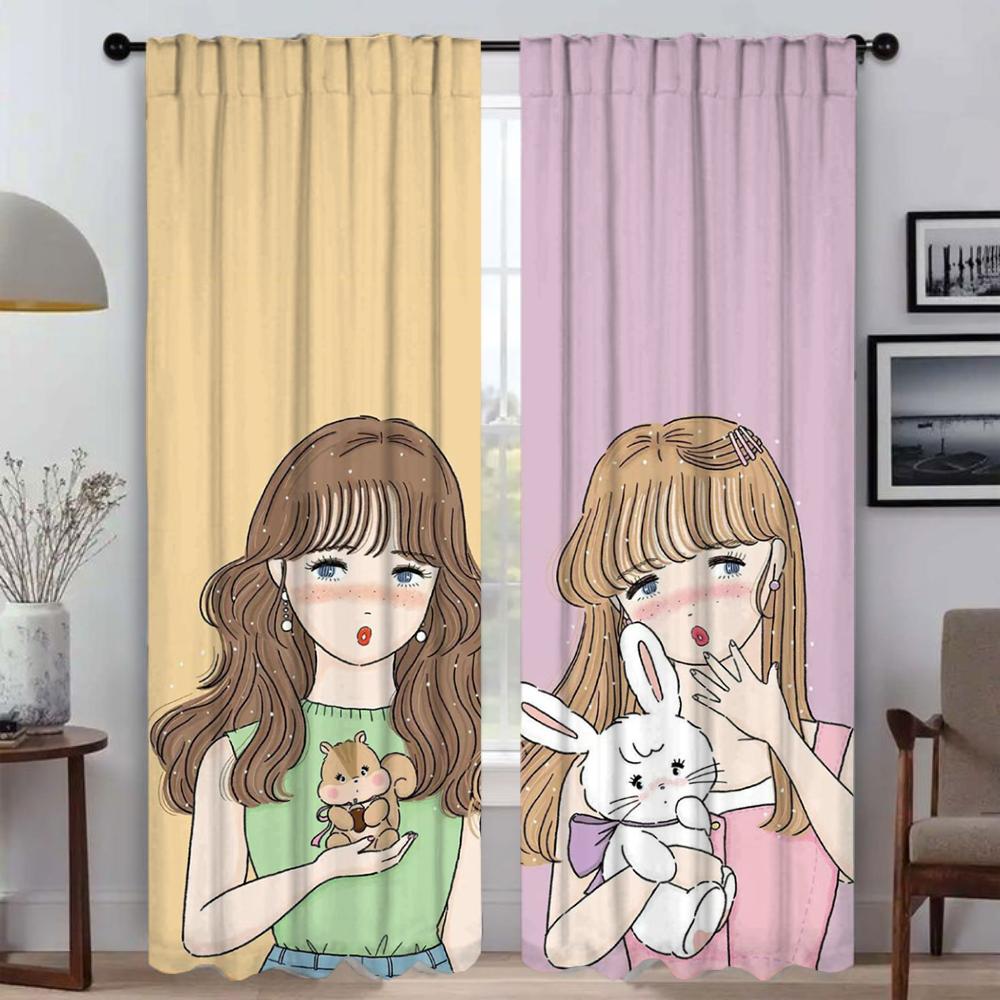 MikkoS Partition Blackout Curtain for Room 2 Panel Halloween Decoration Curtains Child Room Home Interior Curtains Shades Living