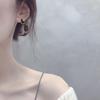 S925 Silver Needle Dark Green Heart Earrings - Korean Retro Style Women's Jewelry 2024