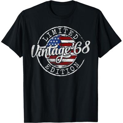 Vintage 1968 58th Birthday Gifts For Men Women 58 Year Old T Shirts Cotton Humor Tee Short Sleeve Unisex Loose Clothing