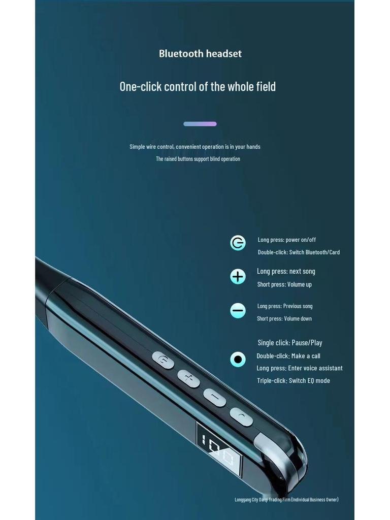 High-Quality Bluetooth Neckband Headphones: Long Standby, Perfect for Sports, Gaming & Calls - Compatible with Huawei, OPPO, Apple.