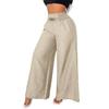 Damen Unifarbene Vintage High-Waist Weitbeinige Hose
