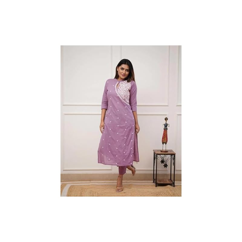 FABNEX kurta set for women | women embroidered kurta set | Women Kurta Sets Kurtis | Women Kurta Pant Set (K-34-38) (XL, L