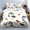 Penguin Ice Cream Theme Decor Soft Skin-Friendly Bedding Set Includes 1 Duvet Cover And 2 Pillowcase Gift
