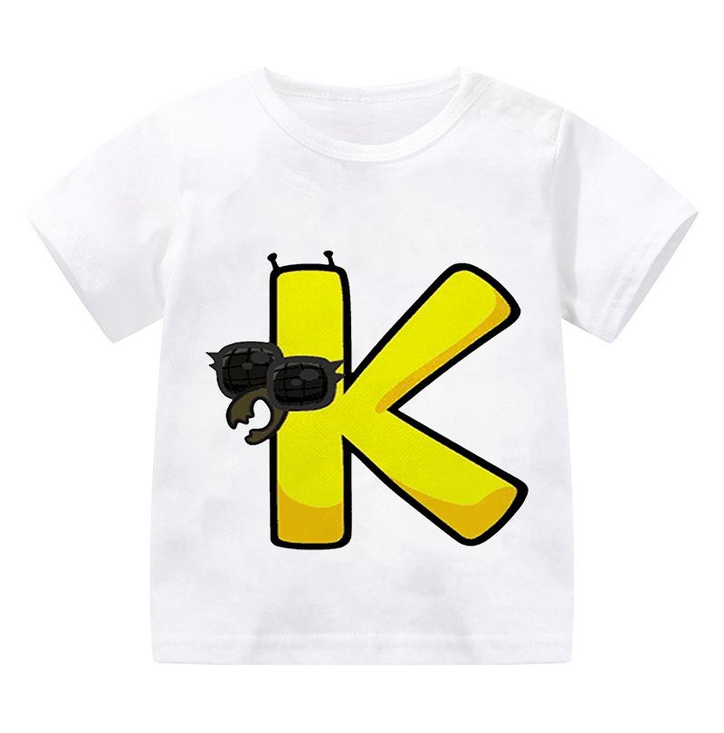 New Alphabet Lore T Shirt Print Cartoon Casual Summer Children Short-sleeved Anime T-shirt Kids Clothes Boy Game Series T Shirt