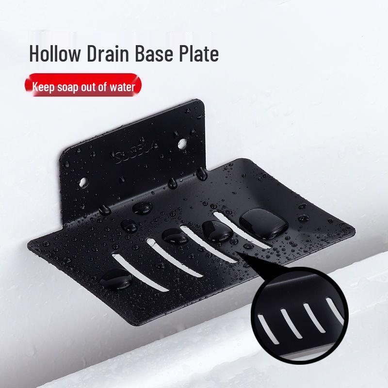 Stainless Steel No-Drill Wall-Mounted Soap Holder with Drip Tray
