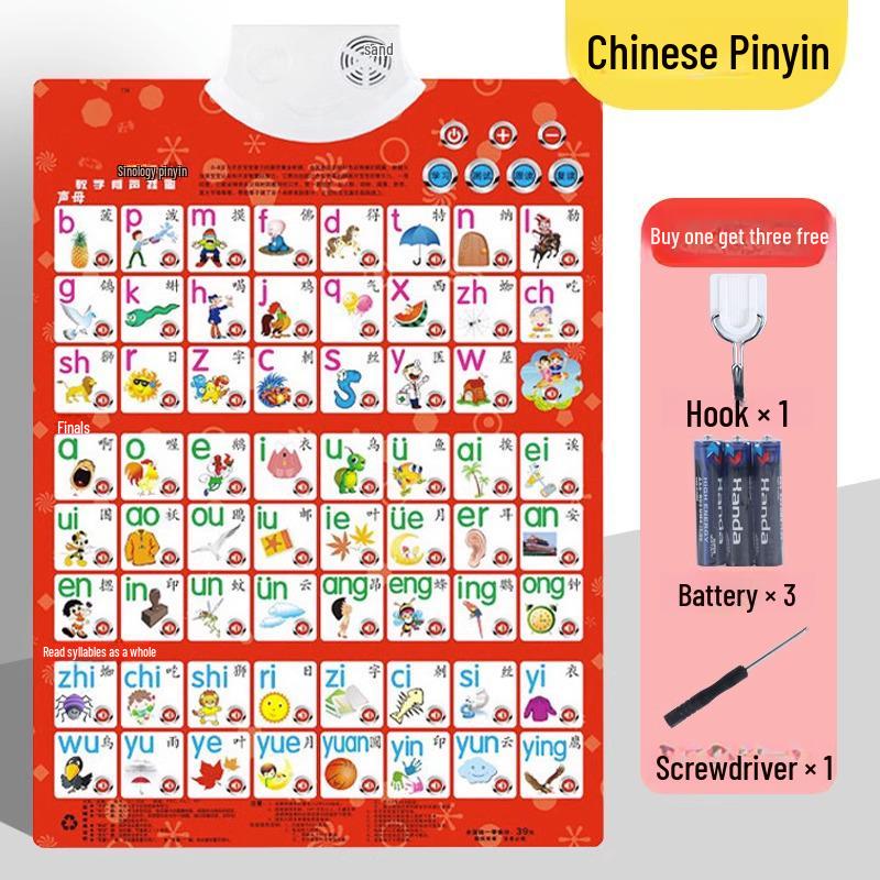 

Китайский пиньинь Алфавит Настенная таблица для начинающих - Инструмент для тренировки инициалей и финалей для первого класса