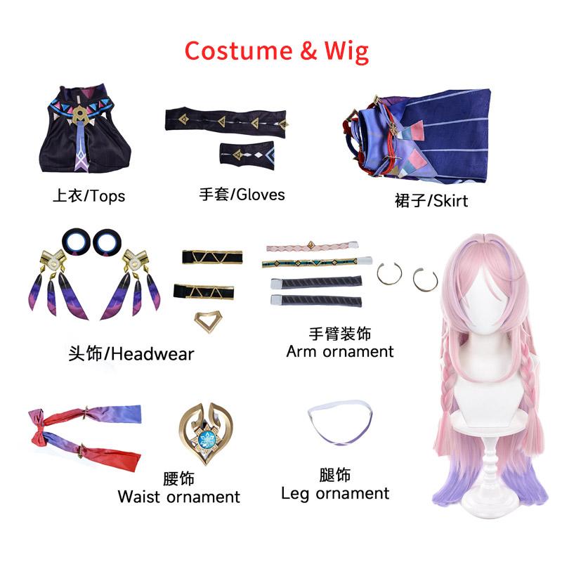 Citlali Cosplay Costume Wig Hair For Game Impact  Cosplay Women Dress  Carnival Party Role Play Halloween Outfits