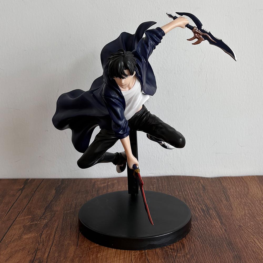 Solo Anime Figuur Sung Jinwoo Gevechtshouding Actiefiguur Sung Jin Woo beeldje PVC Model knap Verzameling Kindercadeau 13CM