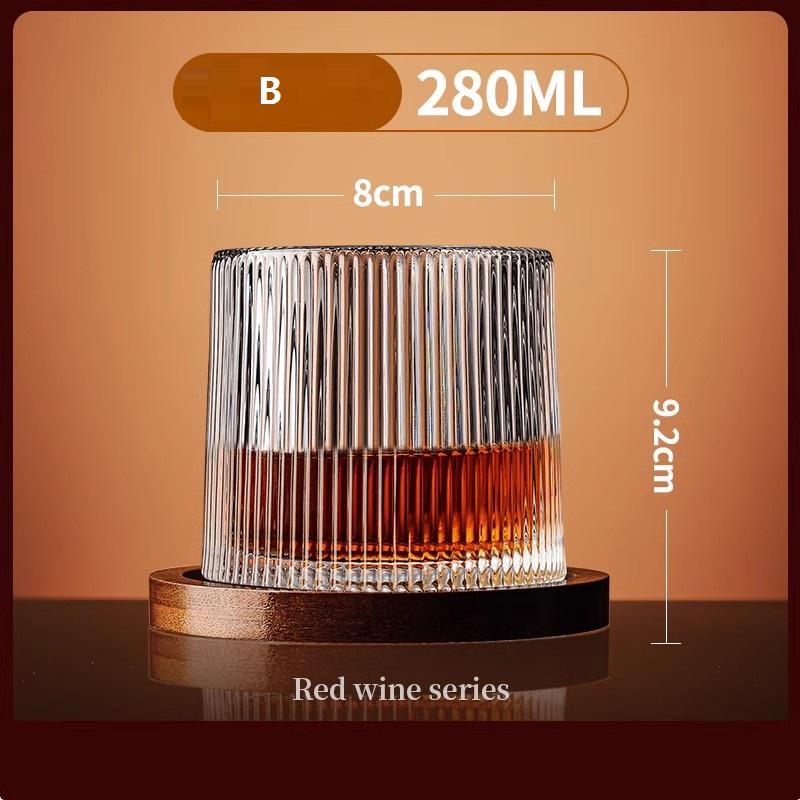 Tumbler Whiskeyglass med Sokkel Krystall Whiskeyglass Roterende Spinnende Vin Cognacglass Kopp Drikkeglass til Bar Hjem