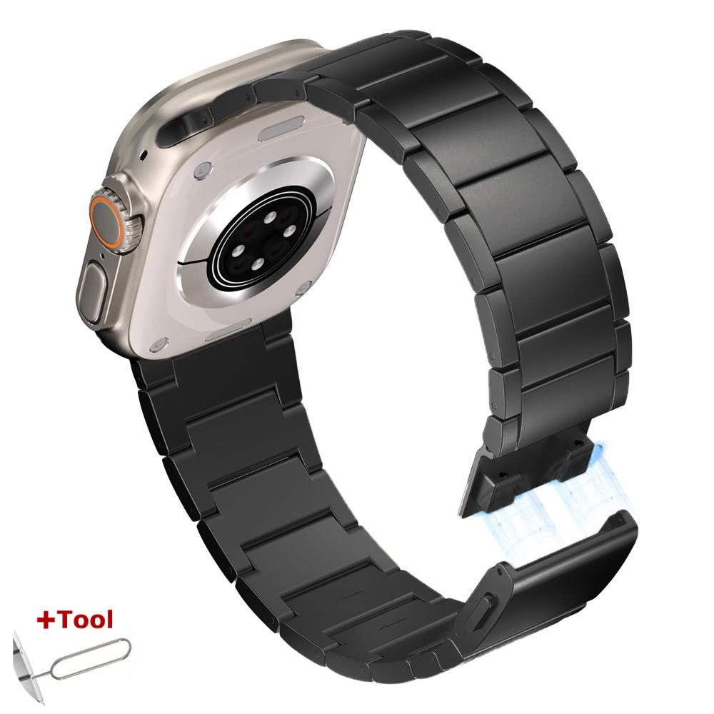 Titanium Strap for Apple Watch Ultra 3 2 49mm Magnetic Buckle Band for IWatch Series 11 10 46mm 9 8 7 45mm 6 5 SE3 44mm Bracelet