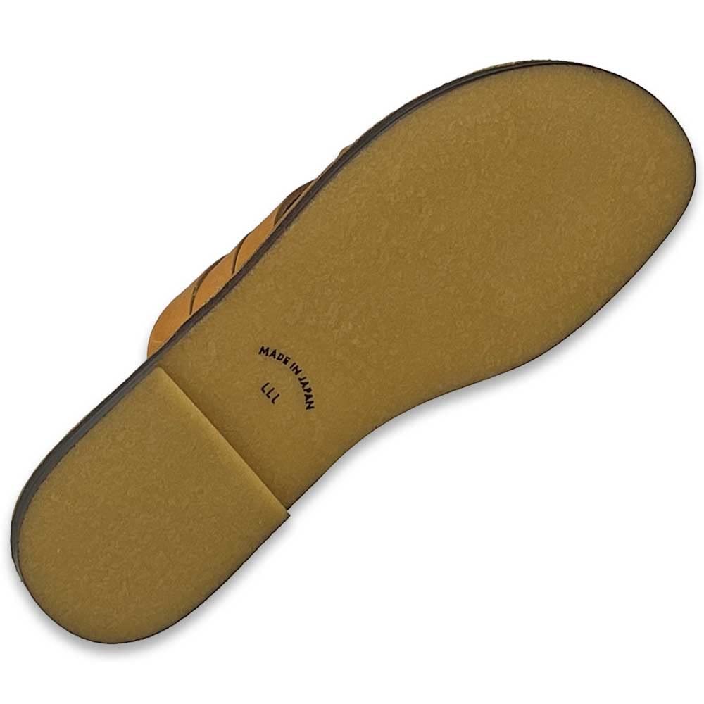 Made in Genuine Lightweight [Dect] Men's Sandals, Leather, Japan, Leather, Cowhide, (Camel, LL)