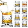 2Pcs/Set Whiskey Glasses Rotating Whisky Glass With Glass Base 360 Rotate Degrees Crystal Rum Glass Cocktail Party Drinking Gift