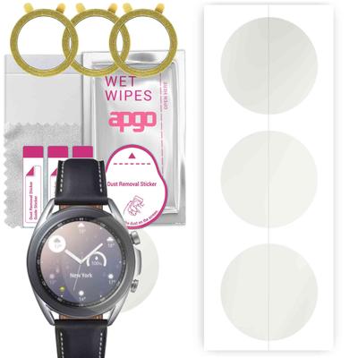 3x apgo MATTE Hydrogel Screen Protector para Samsung Galaxy Watch 3 41MM, película de hidrogel, com camada de posicionamento fácil instalação