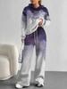 Flame splicing European and American autumn and winter casual long-sleeved suit women's hooded sweater trousers two-piece set