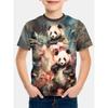 T-shirt Estiva per Bambini con Stampa 3D Girocollo Moda Versatile Traspirante Tendenza Casual