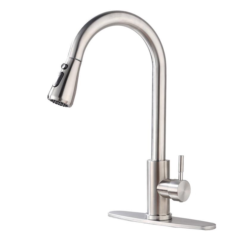304 Stainless Steel Pull-Down Kitchen Faucet