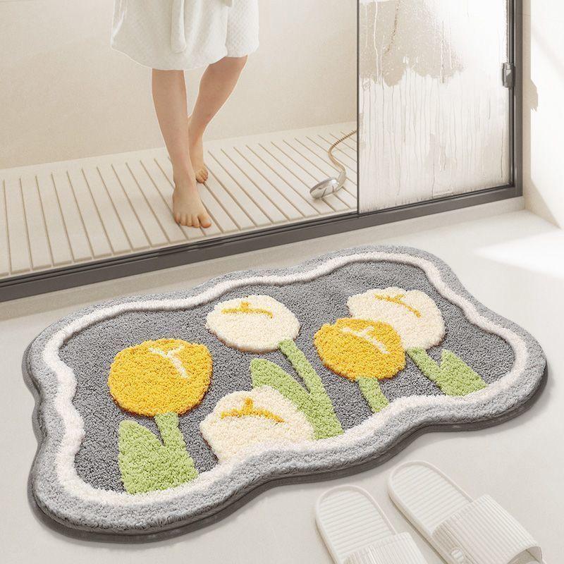 Bathroom Rugs Absorbent Non Slip Bath Mats for Bathroom, Cute Fun Bath Mat Shower Rug Washable Shaped Bath Kitchen Christmas Rug