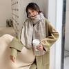 Scarf women's autumn and winter imitation cashmere plaid shawl versatile small fresh student long warm thickened scarf