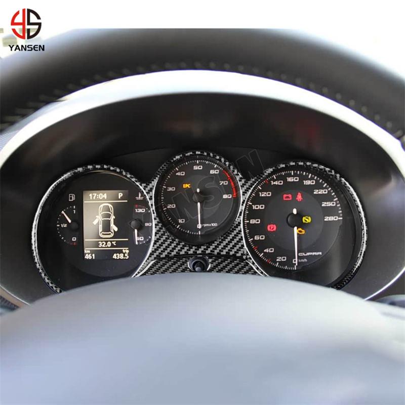 Naklejka z włókna węglowego na panel instrumentów samochodowych, prędkościomierz do Seat Leon 2005 2006 2007 2008 2009 2010 2011 2012