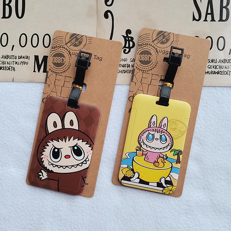 Cartoon  Labubu Travel Luggage Tags Cute Suitcase Hangings Decoration Portable Luggage Consignment Identification Tags