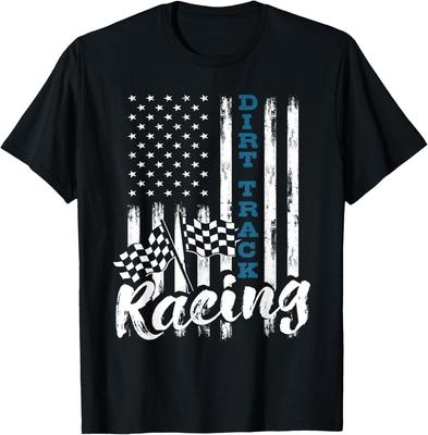 Dirt Track Racing - Patriotic USA Flag Sprint Car Racer T-Shirt