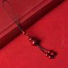 Diy Decoration Handmade Chinese Cinnabar Gourd Key Chain For Bags Mobile Phones  Unisex Pendant Gift