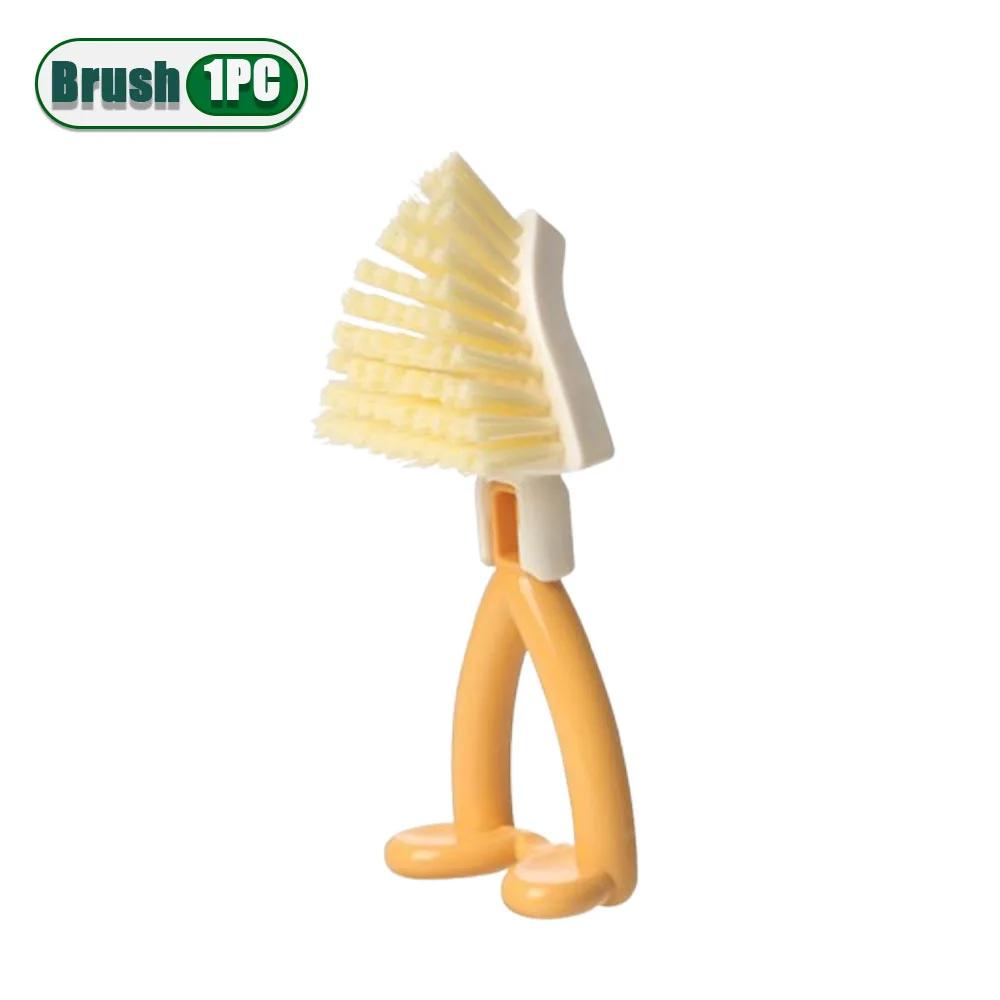 Щетка для чистки щелей раковины Кухонная щетка для мытья посуды Скруббер для сковородок Нецарапающаяся Бытовой чистящий инструмент для кастрюль сковородок посуды