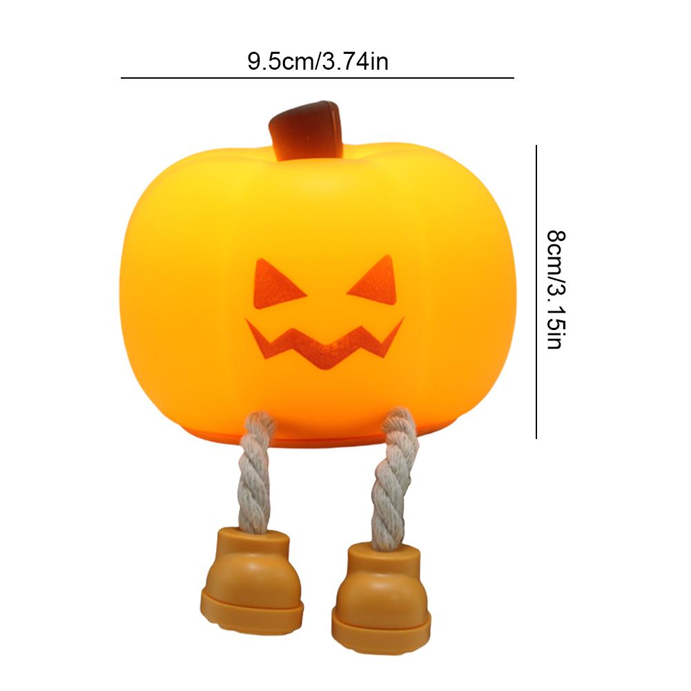 

Halloween LED Night Light Warm Light Creative Ghost Touch Lamp Cartoon Patting Silicone Cute Pumpkin Nightlight For Desk Decor