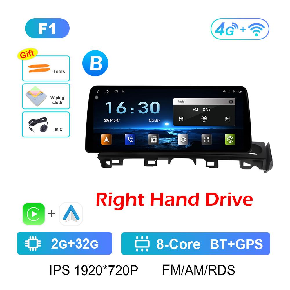 For Mazda ATENZA 2017 2018 - 2019 Wireless Carplay Android Intelligent System Bluetooth 12.3 Inch Touch Screen Accessories WIFI