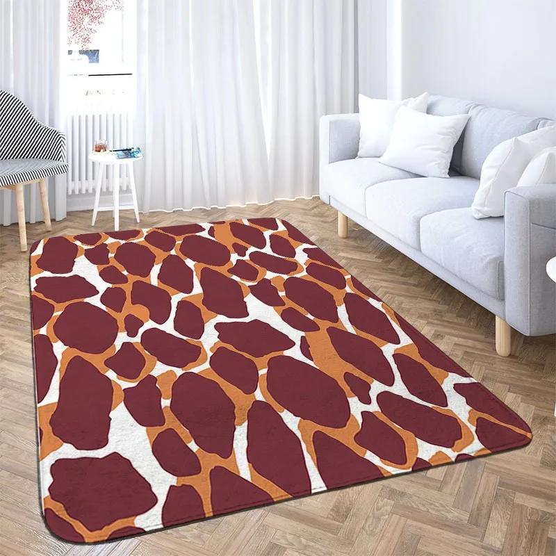 Animal Skin Pattern Leopard Print Carpet Home Bedroom Floor Decor Large Size Mat Non-slip Coffee Table Area Rug Bathroom Doormat