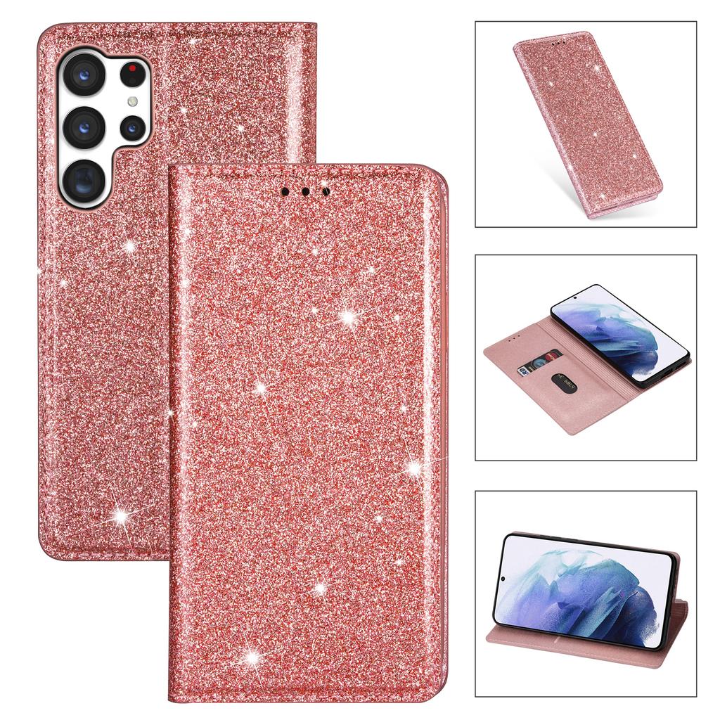 Süße Glitzernde Geldbörse Kartenfächer Handyhülle Für Samsung S26 Ultra S25 Plus S24 S23 A36 A56 Flip Starke Magnetische Buchhülle