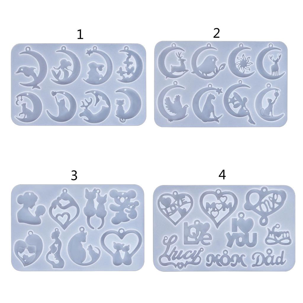 Silicone Earrings Mold Epoxy Resin Mould Jewelry Casting Tools Ear Adorments Molds for DIY Ear Drop Pendants Charm