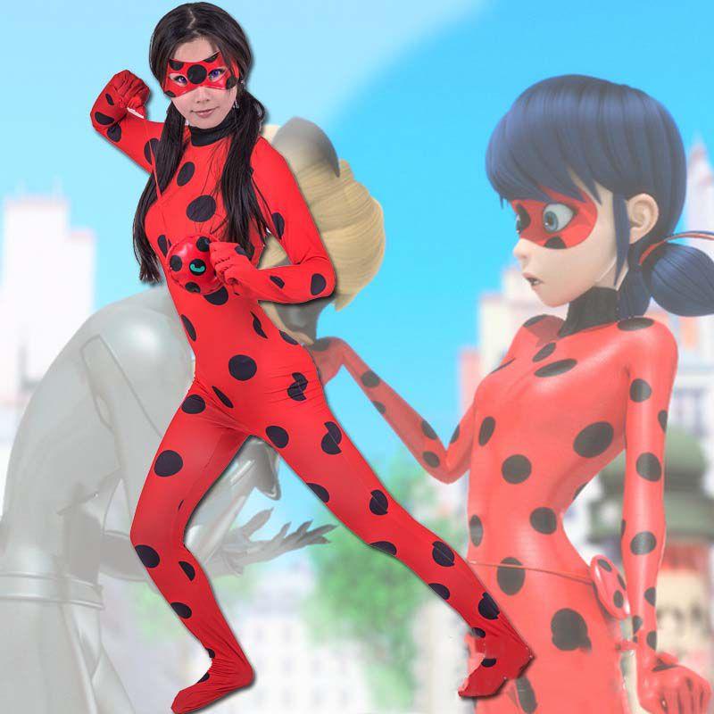 Costume Ladybug Cosplay Kids Adult Jumpsuit Outfits Halloween Christmas Party