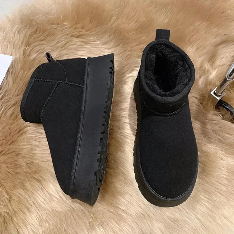2024 New Classic Thickened Fluff Women's Snow Boots Comfortable Warm Ankle Boots Women Winter Ladies Shoes Chunky Snow Boots