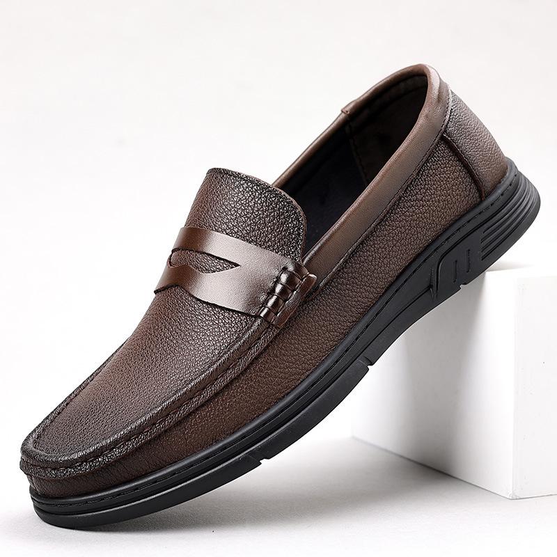 Genuine Leather Mens Loafers Luxury Brand Italian Casual Shoes for Men Shoes Slip On Moccasins Comfy Driving Shoes Boat Shoes